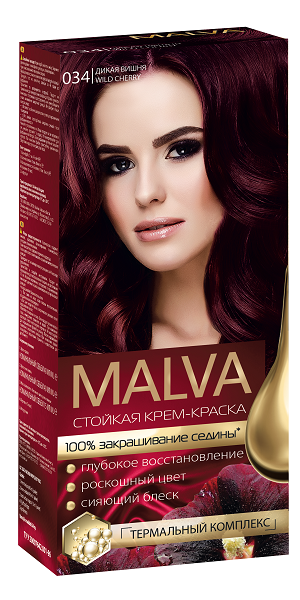 Фарба для волосся Malva Hair Color 034 Дика вишня (101298) - фото 1