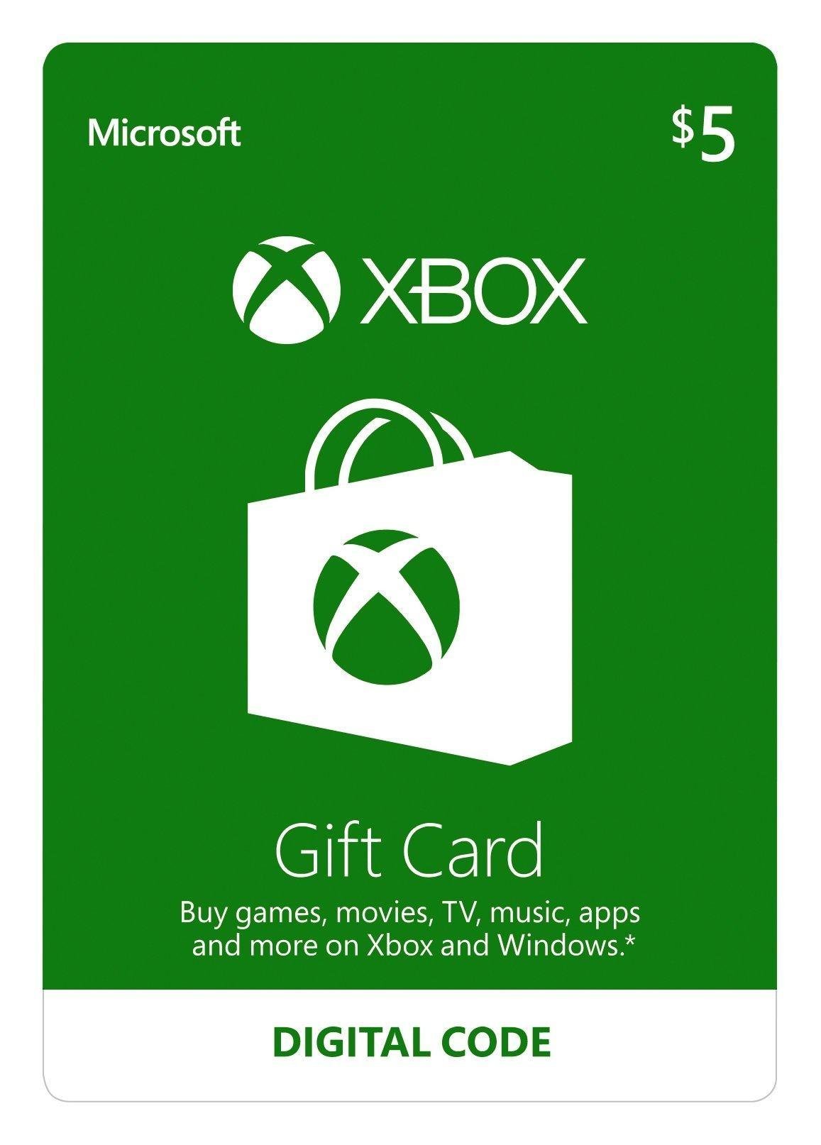 Електронний код Xbox Live/Gift Card на 5 usd US-регіон