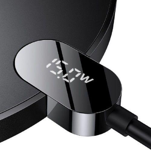 Зарядное устройство для беспроводной Baseus Digital LED Display Wireless Charger Gen2 15 W Black (CCED000001) - фото 4