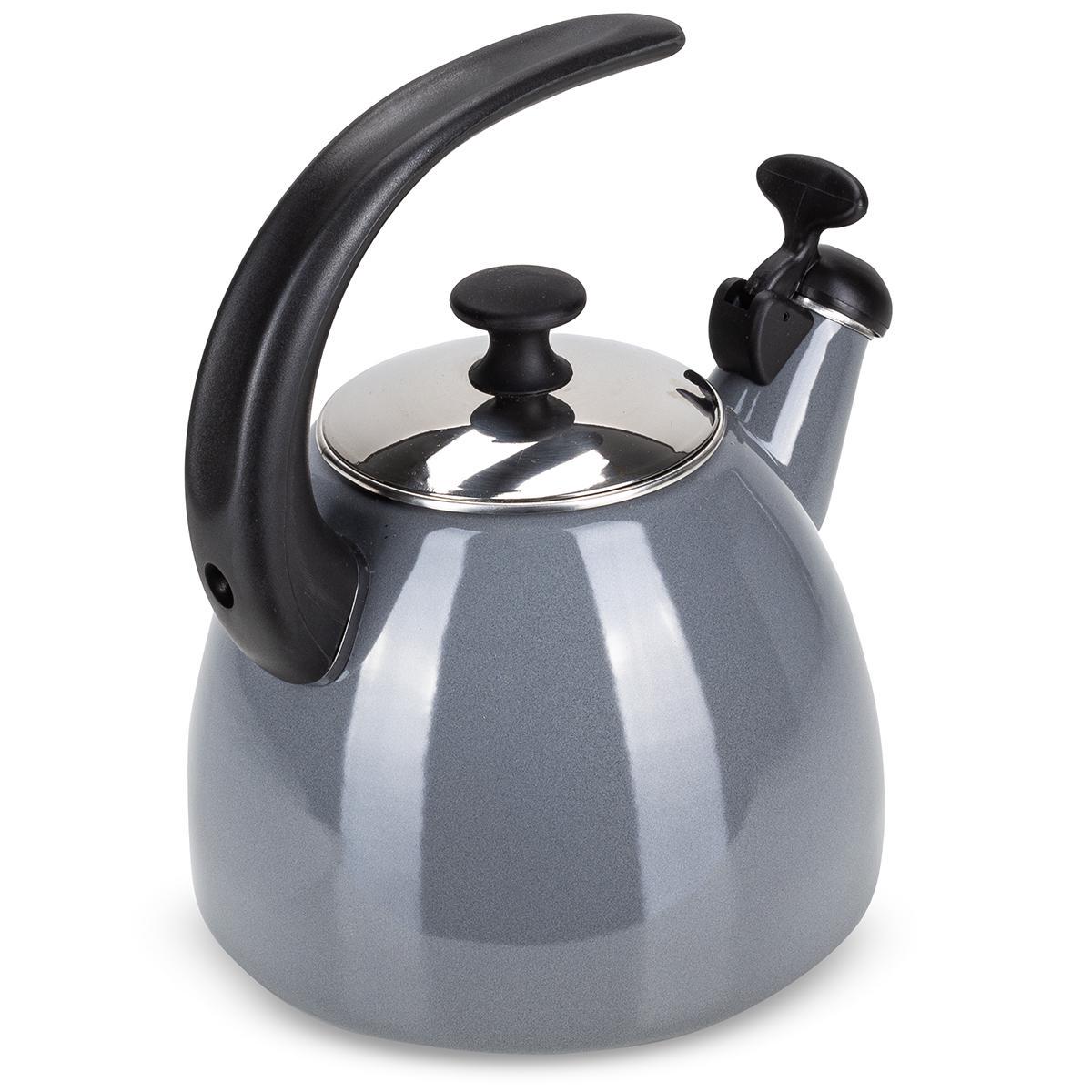 Чайник зі свистком Kamille KM-1040С із емальованої сталі 2,5 л Сірий (150-84-1040С) - фото 3 Чайник зі свистком Kamille KM-1040С із емальованої сталі 2,5 л Сірий (150-84-1040С) - фото 3