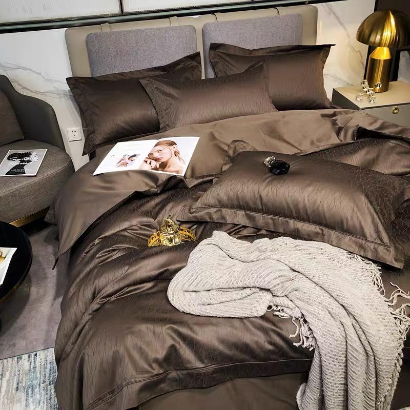 Комплект постільної білизни євро 2 жаккард Коричневий - фото 5 Комплект постільної білизни євро 2 жаккард Коричневий - фото 5