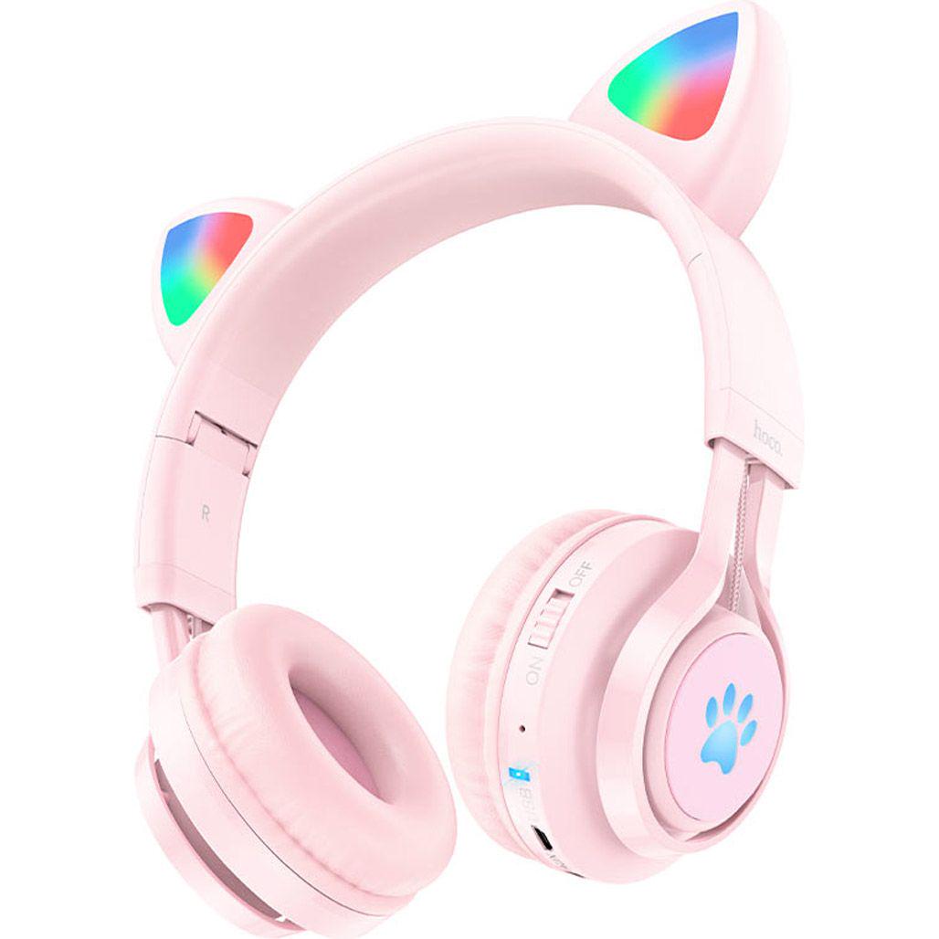 Наушники Hoco W39 Cat Ear Stereo Bluetooth Headphones Pink (779243) - фото 4 Наушники Hoco W39 Cat Ear Stereo Bluetooth Headphones Pink (779243) - фото 4
