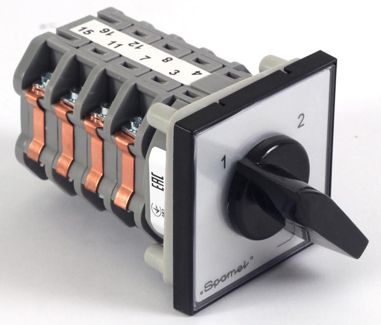 Пакетний перемикач Spamel LK16R-4.421/P03 25A 1-2 4 положення