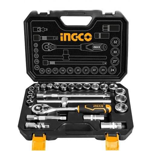 Набор головок торцевых INGCO INDUSTRIAL с трещоточкой 1/2" 25 предметов (26846506)