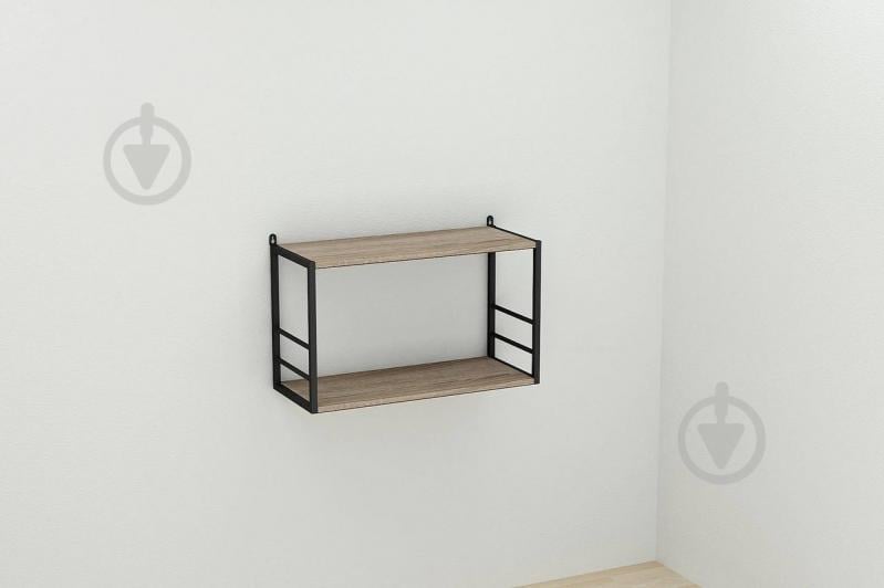 Книжная полка универсальная Ferrum-decor Стим 1 38x63x26 черный ДСП Дуб Сонома Трюфель 16мм (XK00023)