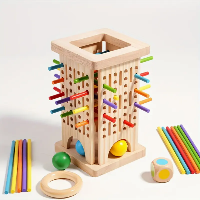 Настольная игра детская развивающая Башня Балансировка деревянная с палочками 3-6 г. (825)
