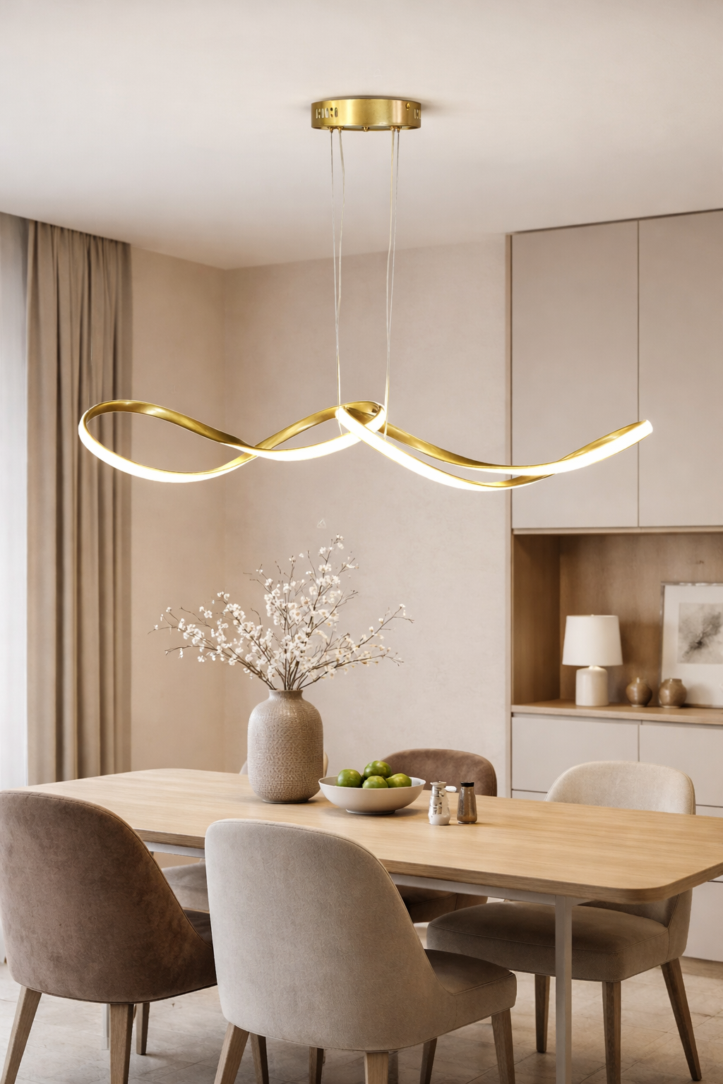 Люстра Golden Ribbon LED белый свет 55W (20259/100L GD)