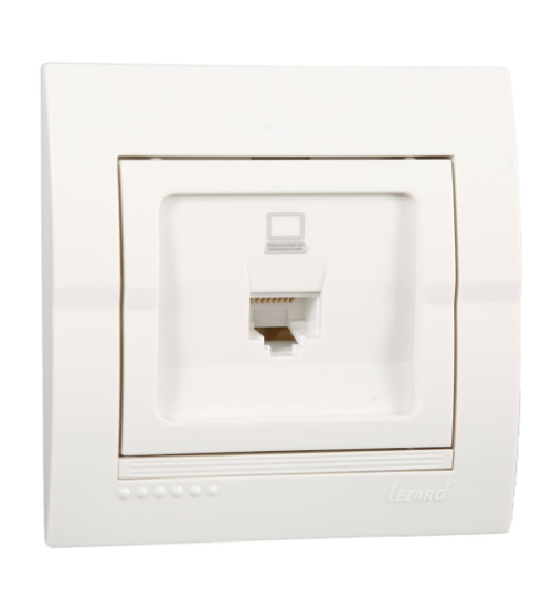 Розетка одинарная Lezard Deriy компьютерная Белый (26301896)