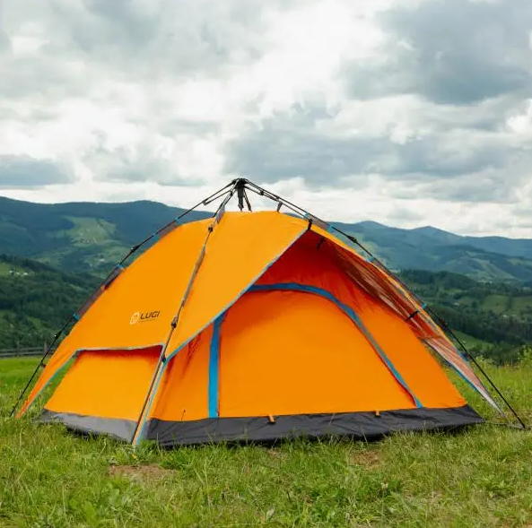 Намет автоматичний на 2-4 особи двошаровий 200х230х130 см Помаранчевий - фото 3