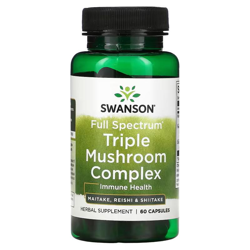 Комплекс грибов Swanson Full Spectrum Triple Mushroom Complex 60 capsules