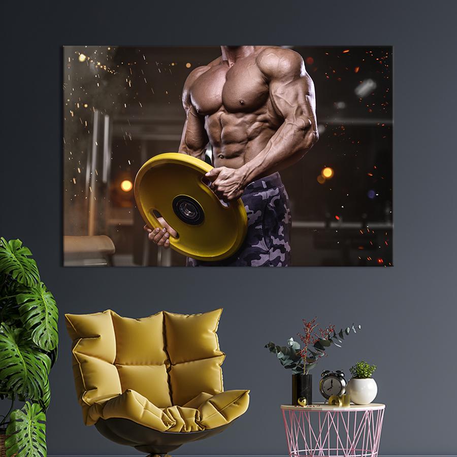 Настенний декор Парень с накачанной фигурой 120x80 см (1869-1)
