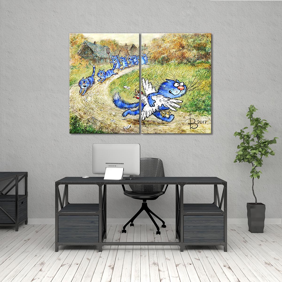 Модульная картина Брось птицу. 2 модуля общий размер 40х60 см (_rinaz_20172224025)