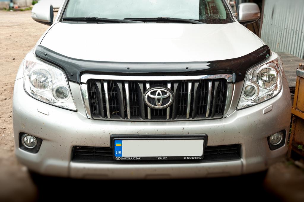 Дефлектор капота 2009-2013 EuroCap для Toyota Land Cruiser Prado 150 поликарбонат Черный