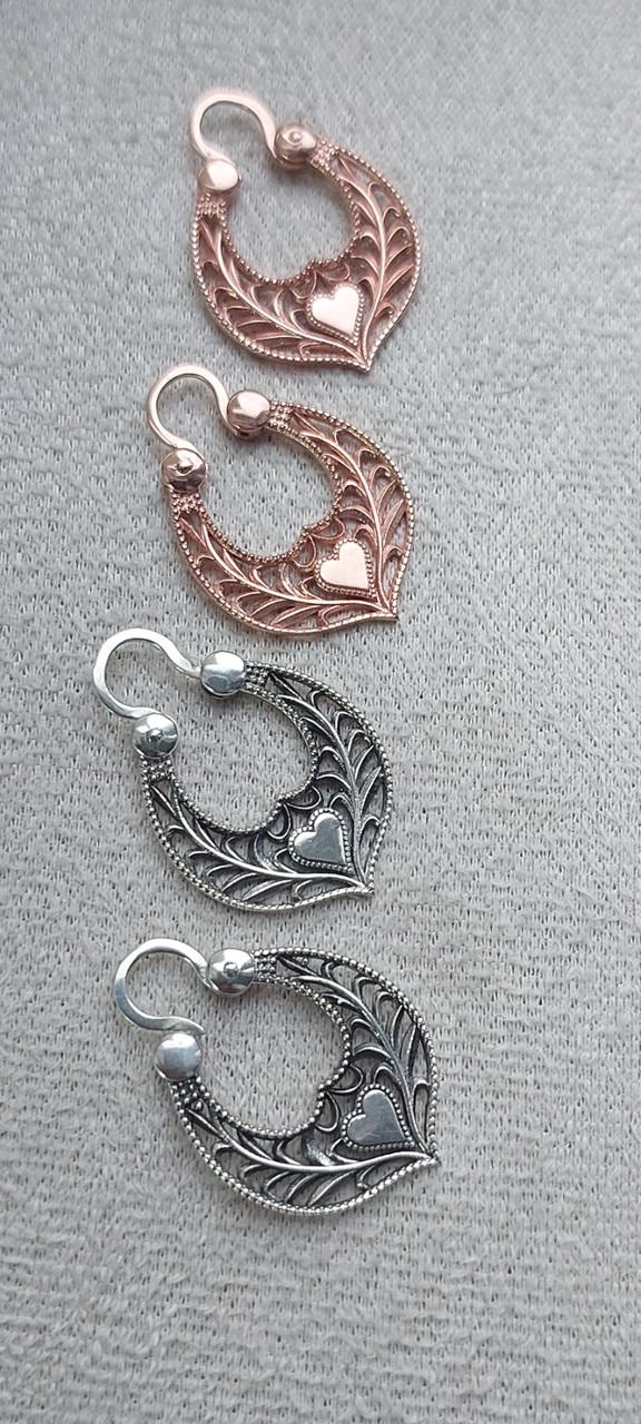 Срібні сережки калачі Серце 925 проби дукачі Чорнийння (2824260816) - фото 8