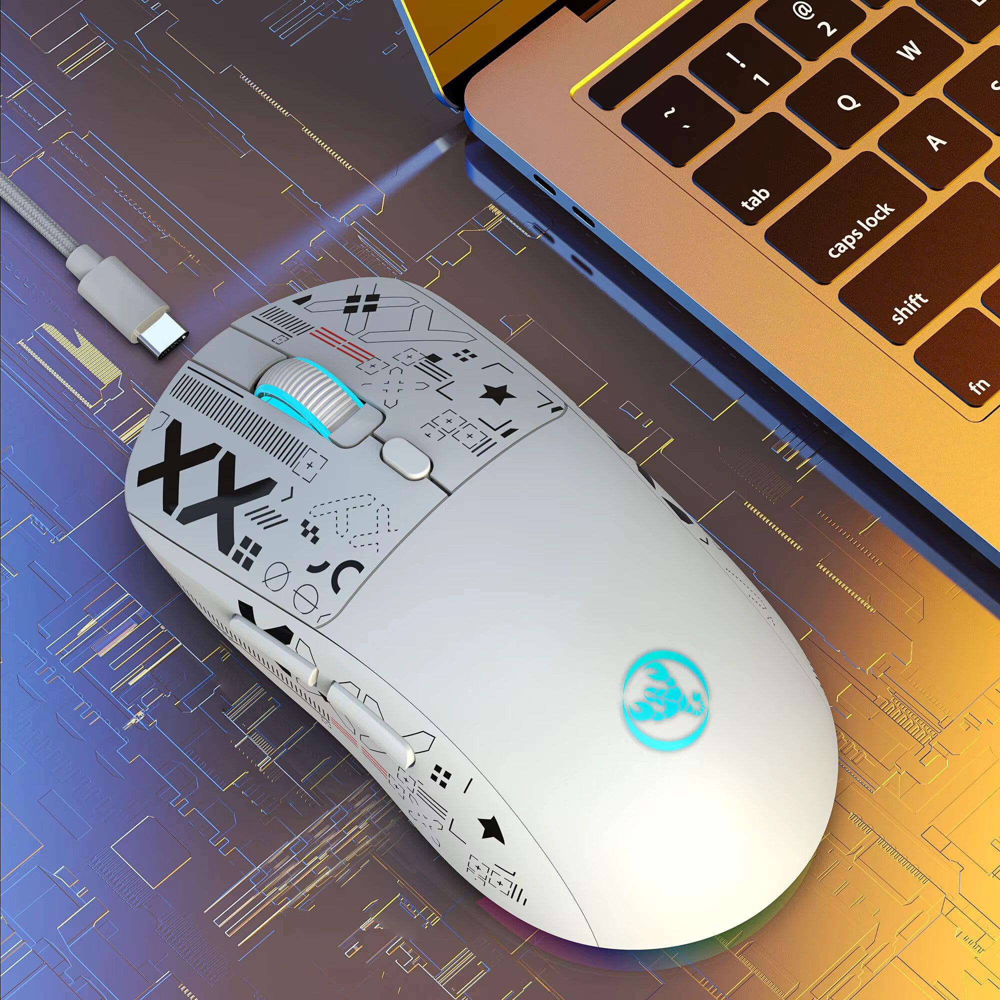 Миша бездротова HYSJ Т90 безшумна з акумулятором та підсвічуванням 2,4G/Bluetooth White - фото 4