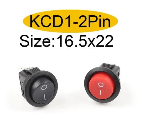 Переключатель без подсветки KCD1-105 On-Off 2pin1 клавиша 3-6 А 125-250 В Красный (63) - фото 10