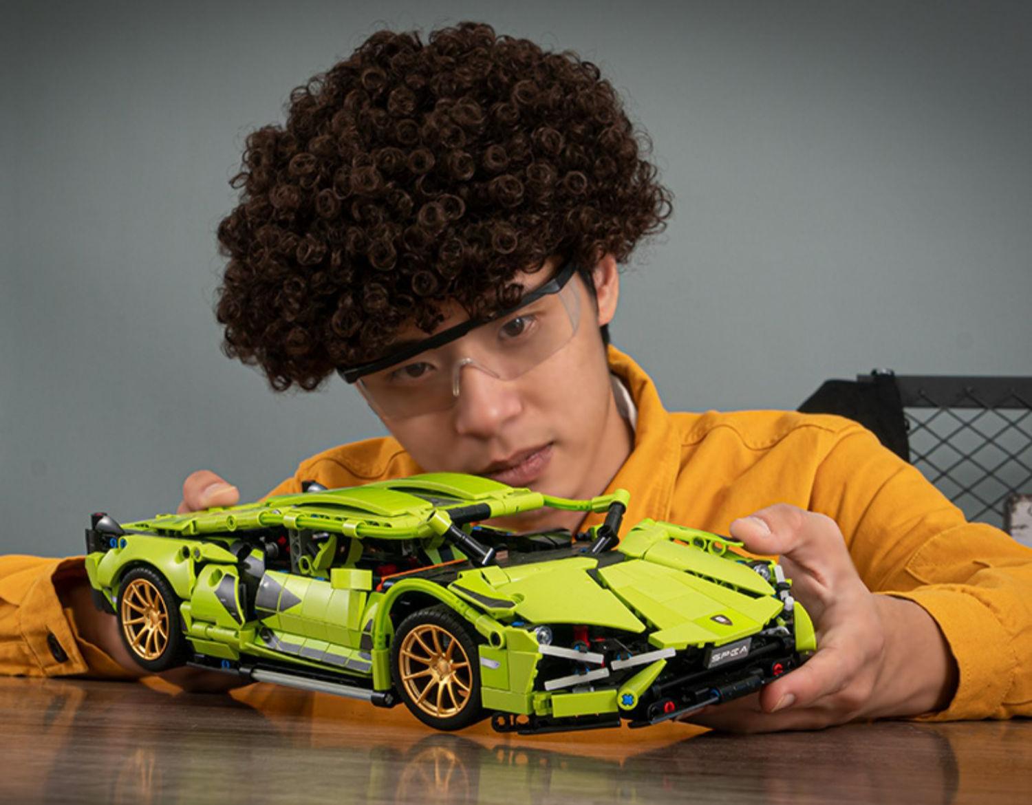 Конструктор машинка Lamborghini Technol Model 1:14 на 1254 деталі Зелений - фото 9