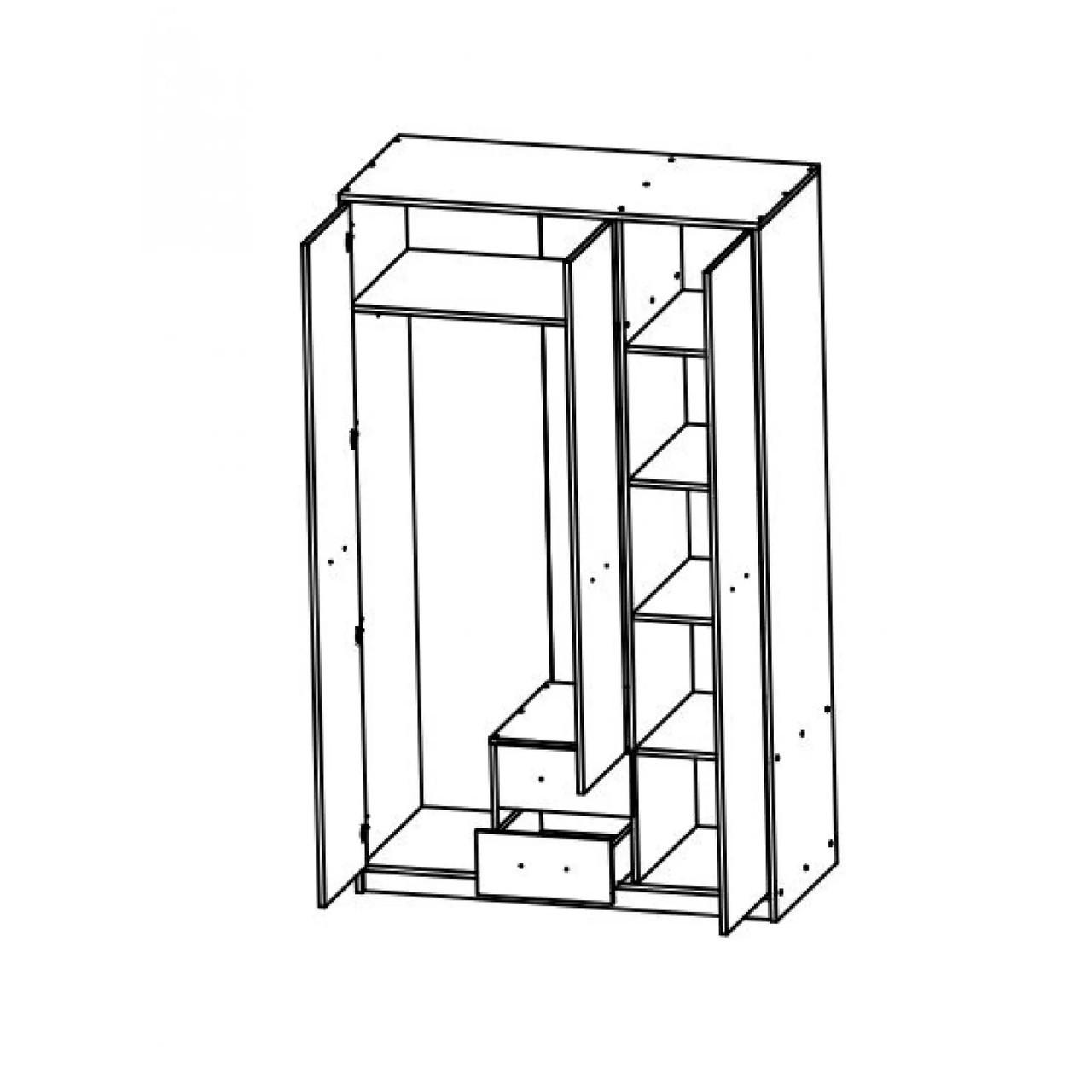 Шафа з ящиками Гербор Непо SZF3D2S N Дуб сонома (GRB-1439) - фото 2 Шафа з ящиками Гербор Непо SZF3D2S N Дуб сонома (GRB-1439) - фото 2