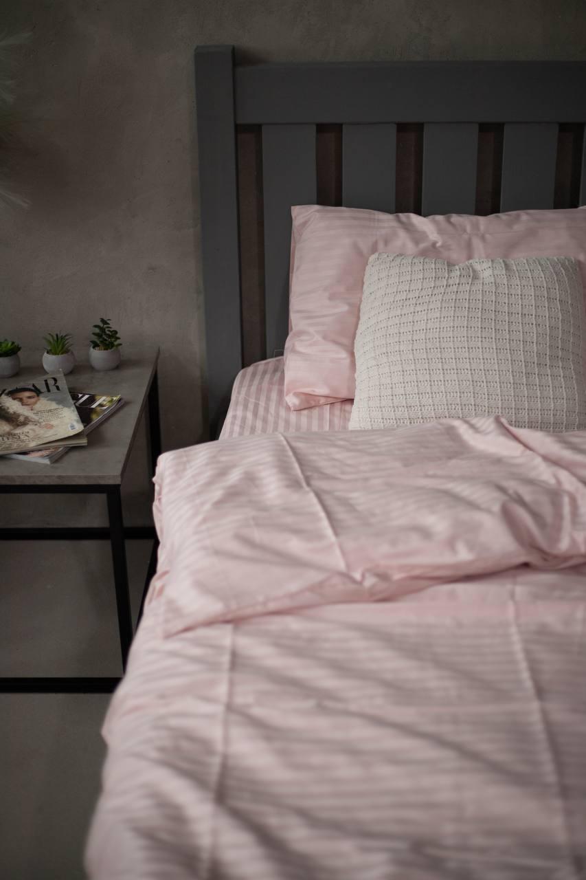 Простынь на резинке Текстилія страйп-сатин 140х200 см Пудровый (01021111) - фото 2 Простынь на резинке Текстилія страйп-сатин 140х200 см Пудровый (01021111) - фото 2