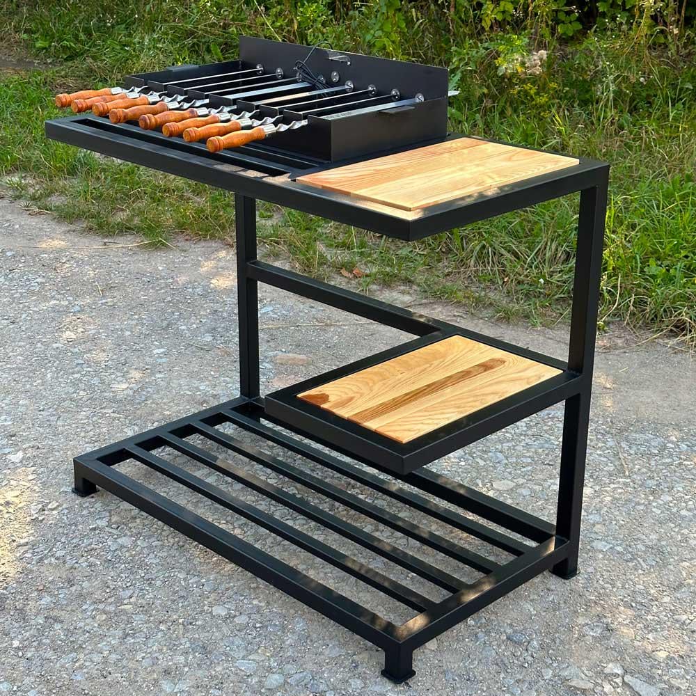 Автомангал Loft со столиком и съемной жаровней на 8 шампуров (SP00428) - фото 6 Автомангал Loft со столиком и съемной жаровней на 8 шампуров (SP00428) - фото 6