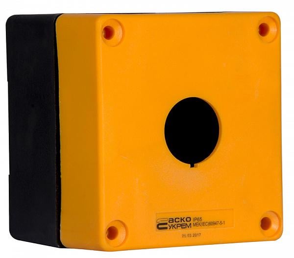 Корпус кнопочного поста АСКО-Укрем HJ9-1 1 местный 22 мм Желтый (A0140020034)