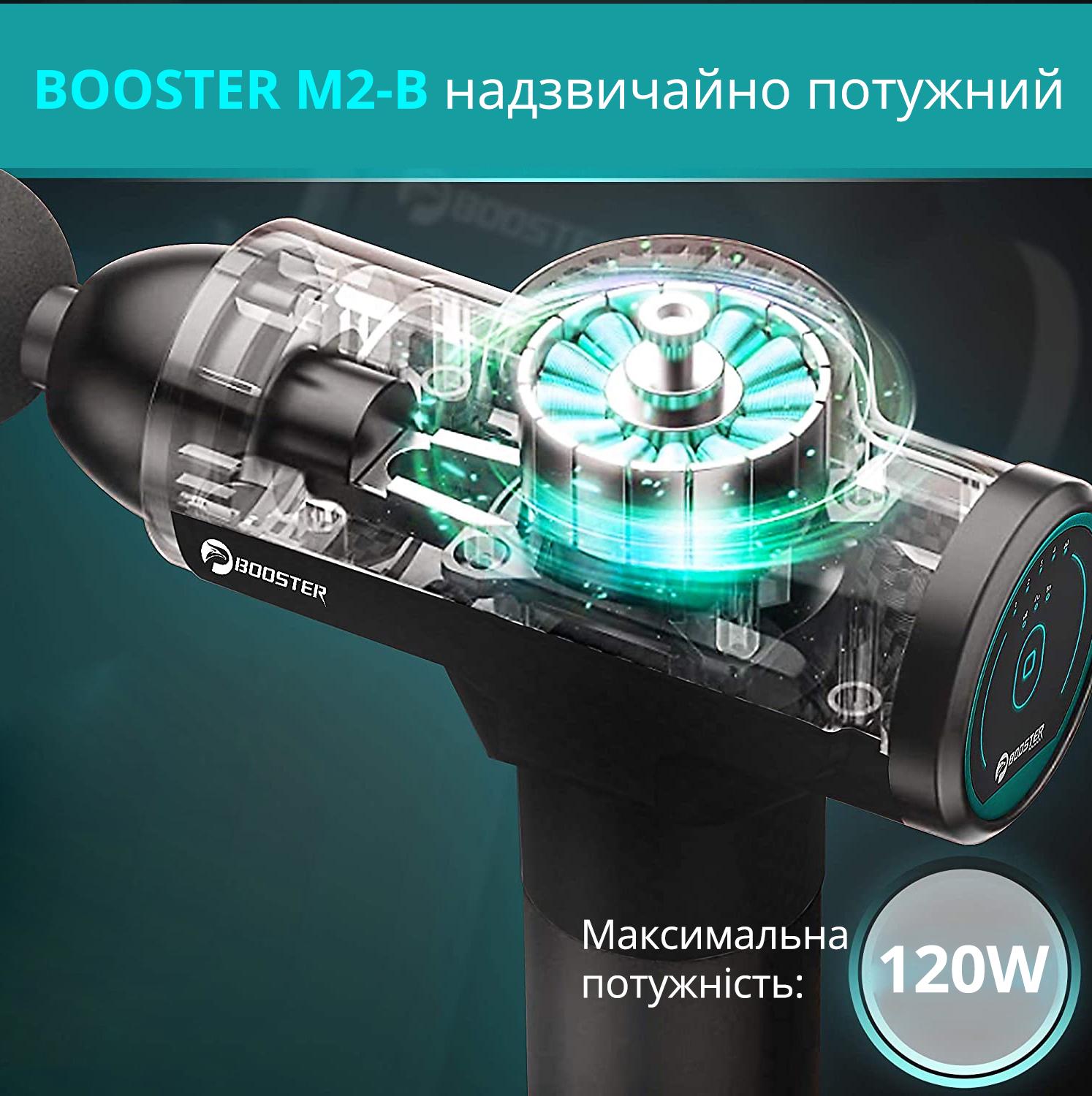 Масажер перкусійний терапевтично-м'язовий Booster M2-B 2500 mAh з кейсом (10959125) - фото 2