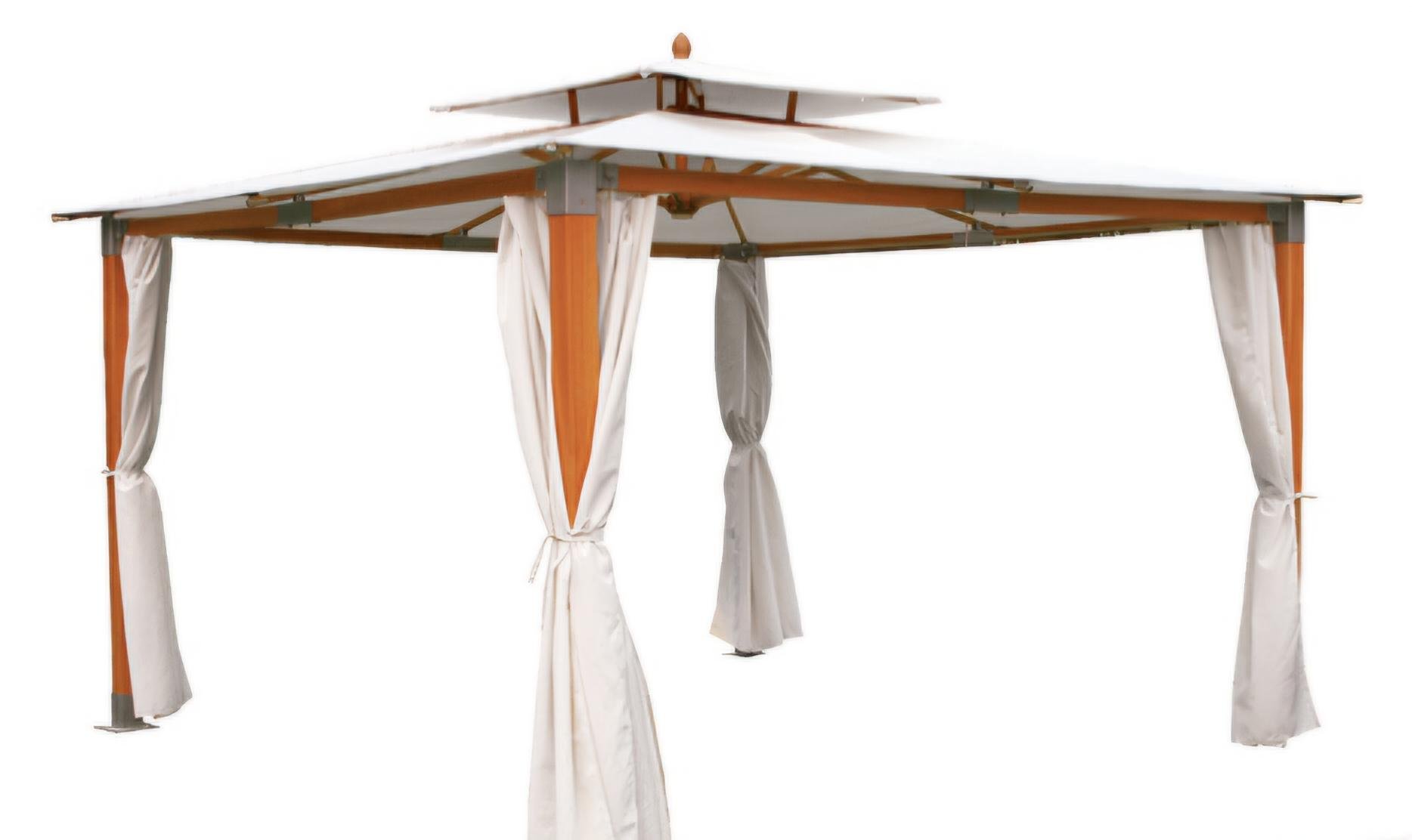 Беседка садовая с двойной крышей Ривьера Люкс водонепроницаемая со шторами 3,6/3,6 м (004)