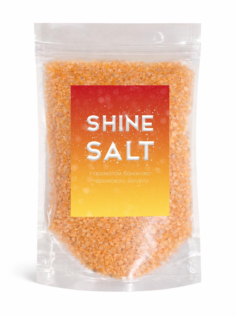 Шиммер-соль для ванны Бананово-персиковый йогурт с перламутром 200 г Золотистый (31947889)