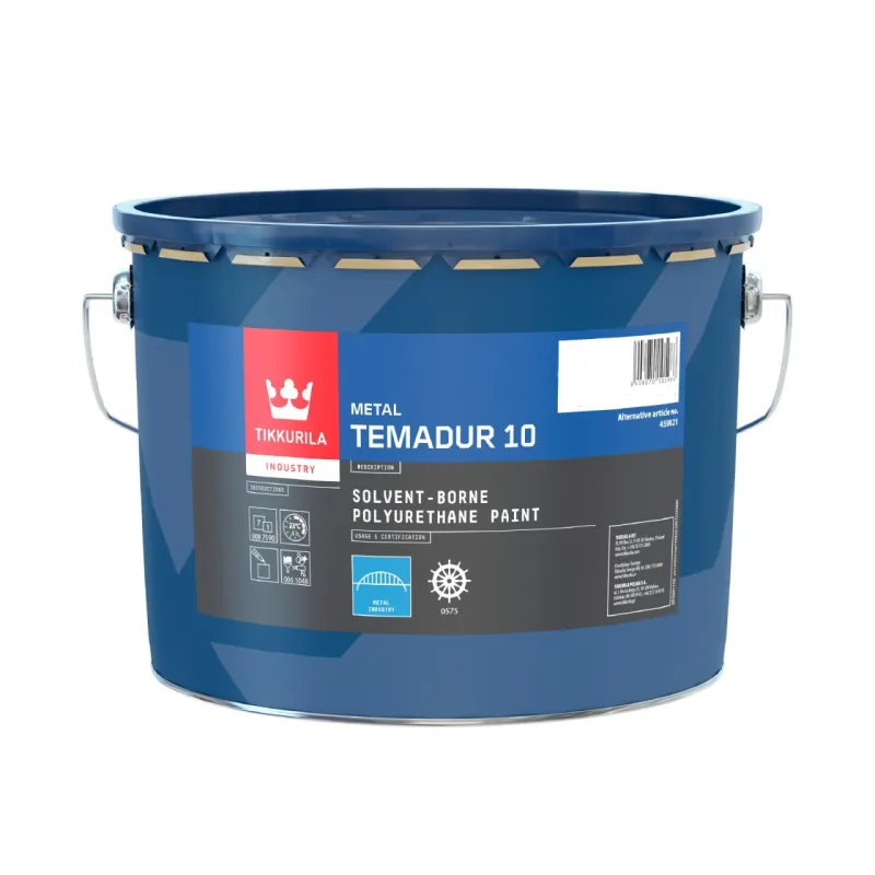 Краска для металла двухкомпонентная матовая полиуретановая TIKKURILA Temadur 10 TCL основа 7 л Краска для металла двухкомпонентная матовая полиуретановая TIKKURILA Temadur 10 TCL основа 7 л