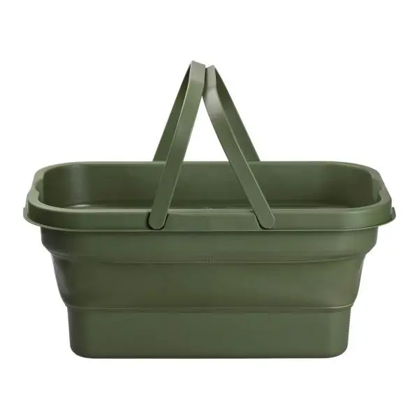 Набір для пікніка кошик з кришкою-столиком 15 л 44х26х23 см Зелений (SJ-0120GR)