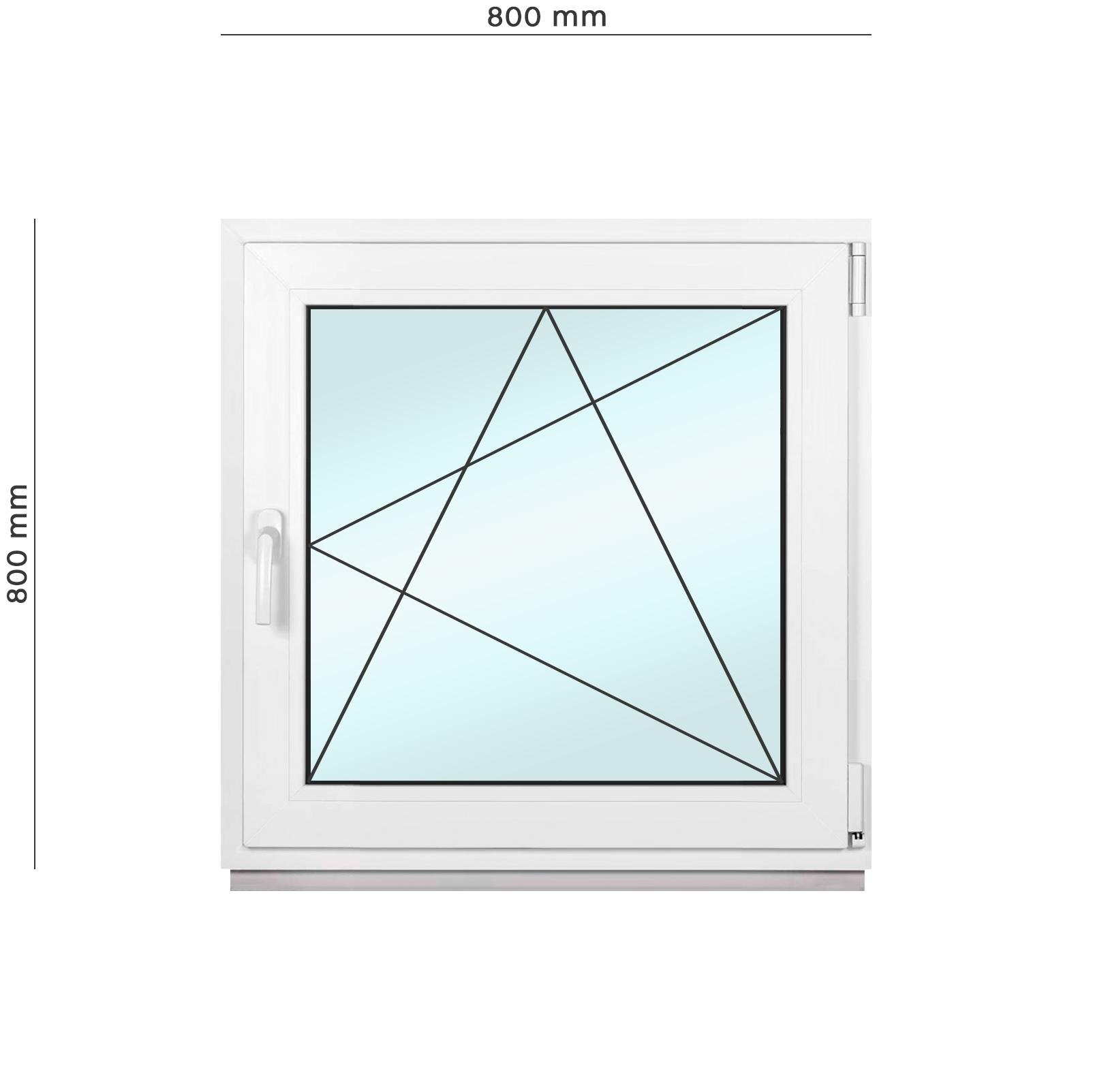Вікно металопластикове Framex поворотно-відкидне з правим відкриттям 800х800 мм Білий - фото 2
