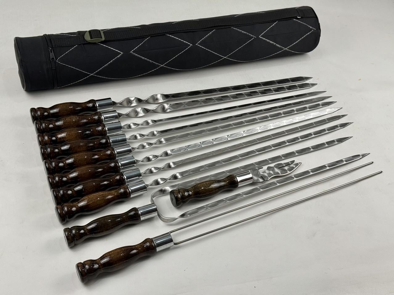 Набор шампуров Grill Master ВЕНГЕ по 11 предметам в тубусе Черный (168-10-NB-2310)