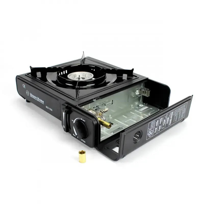 Газовая горелка туристическая Happy home BDZ-155A с пьезоподжигом и кейсом с 3 баллонами (1756375589) - фото 2