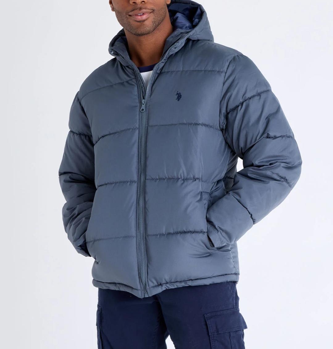 Куртка мужская стеганная пуховая US Polo ASSN L Серебристо-голубой (31269312)