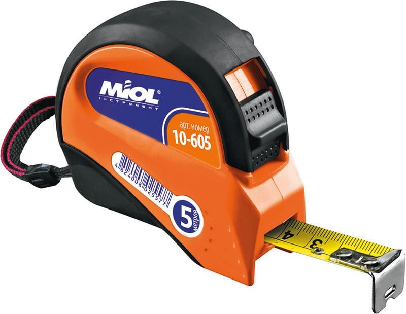 Рулетка Miol 5 м х 19 мм з нейлоновим покриттям (23093)
