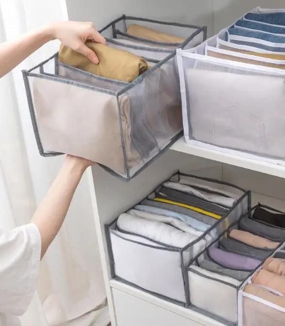 Органайзер для нижнего белья сетчатый 9 ячеек 32,5х25х18 см Серый (ОДШ-308-23) - фото 3