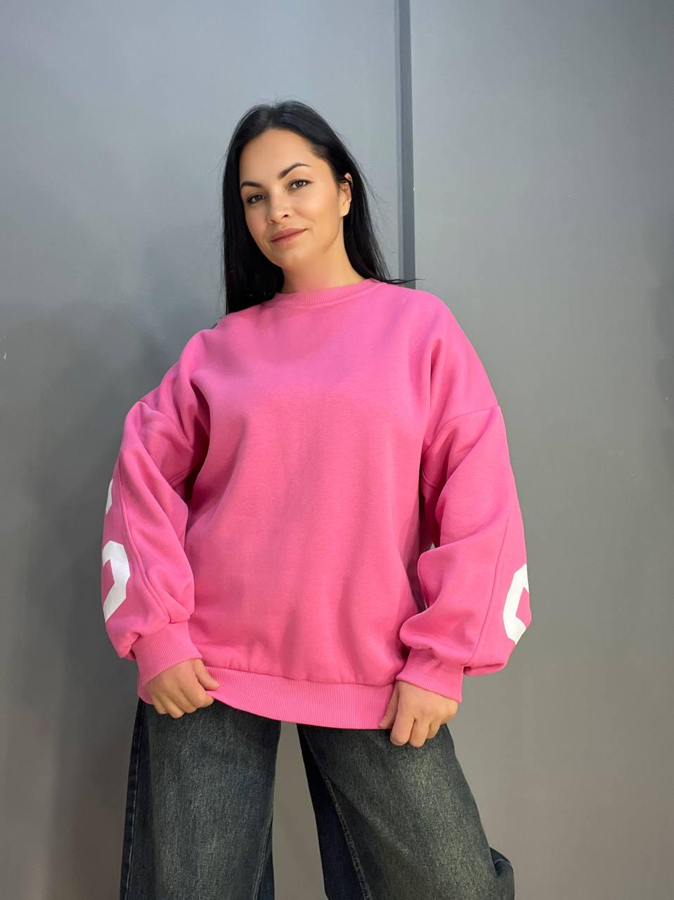 Свитшот женский DAVRAS 8174 CHICAGO удлиненный утепленный на флисе OS Малиновый (1242) - фото 5 Свитшот женский DAVRAS 8174 CHICAGO удлиненный утепленный на флисе OS Малиновый (1242) - фото 5