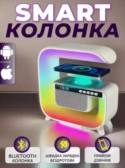 Лампа-нічник з бездротовою зарядкою і Bluetooth колонкою G3 з годинником - фото 4