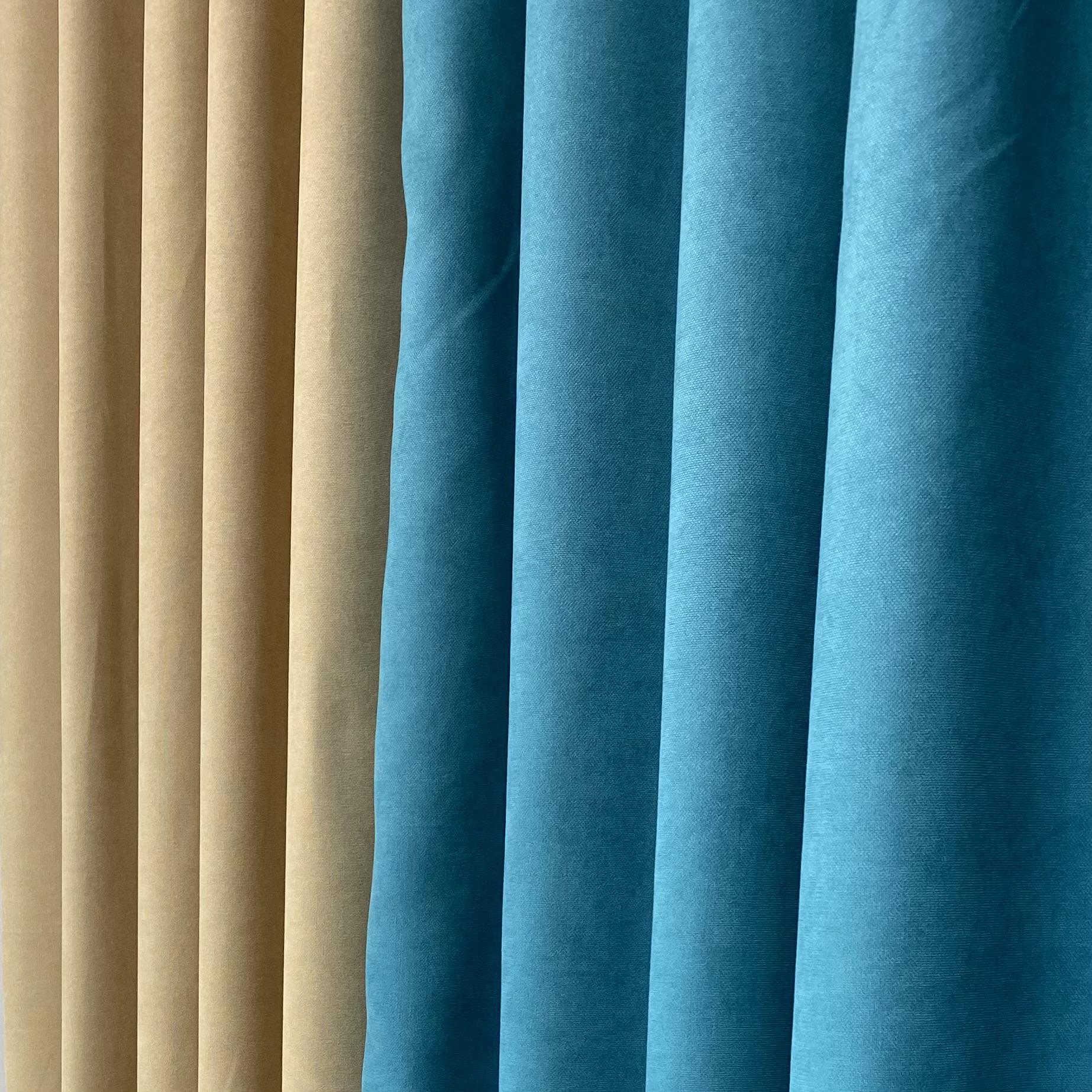 Шторы микровелюр TG Home Дуэт №450 1,50х2,70 м Бирюзовый/Бежевый (450-100/195) - фото 3 Шторы микровелюр TG Home Дуэт №450 1,50х2,70 м Бирюзовый/Бежевый (450-100/195) - фото 3
