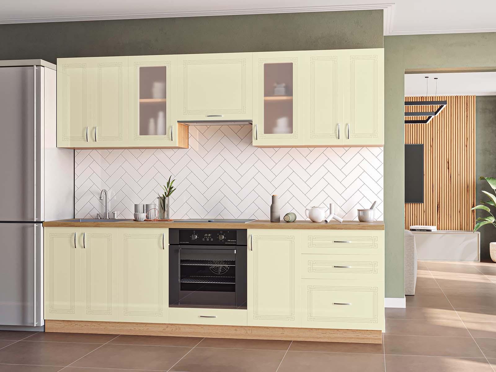 Кухня пряма Родос 260 см Білий (S-80-006-212) Кухня пряма Родос 260 см Білий (S-80-006-212)