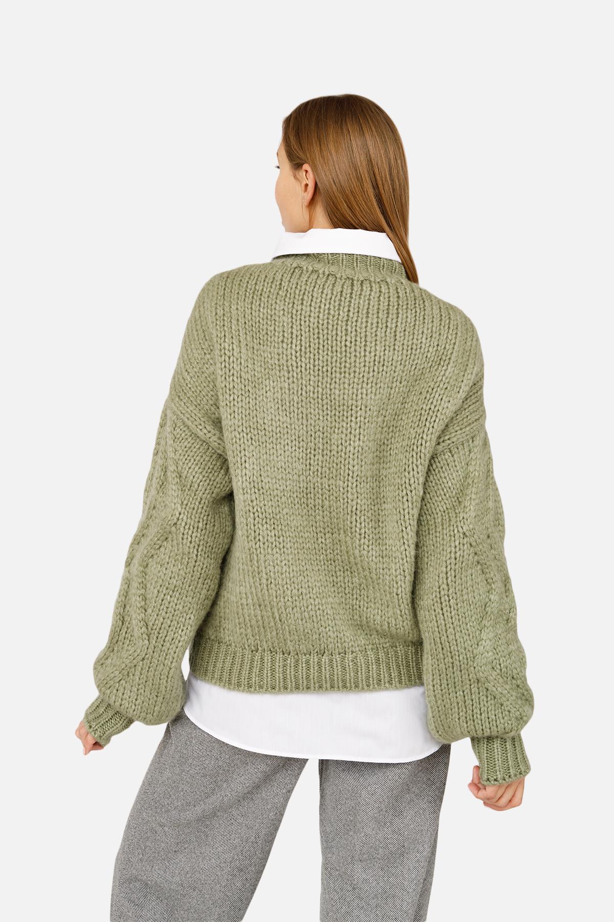 Свитер женский ЦБ-00262487 р. 46 Оливковый (SKT001026993) - фото 4
