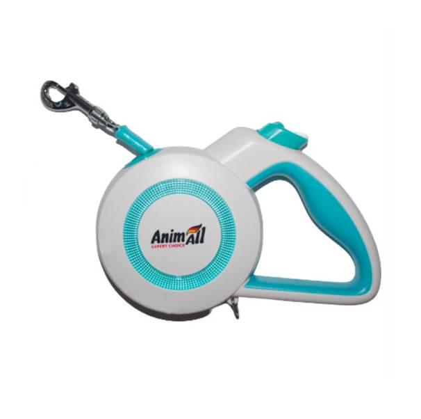 Поводок-рулетка AnimAll Reflector MS7110-3M S до 15 кг 3 м Белый/Голубой (4820224500454)