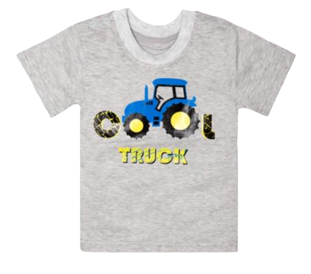 Футболка детская хлопковая для мальчика Gabbi FT-22-5 Truck 98 см Серый меланж (13133)