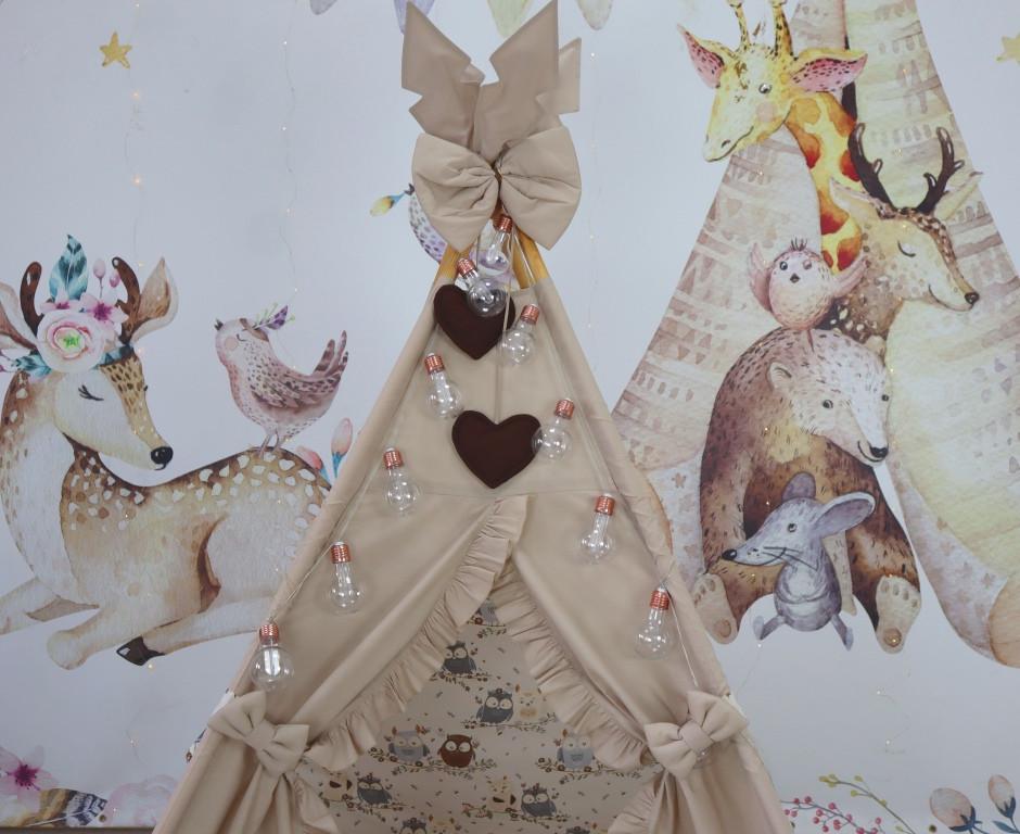 Вігвам дитячий для дівчинки Совуня з матрацом і подушками - фото 4 Вігвам дитячий для дівчинки Совуня з матрацом і подушками - фото 4