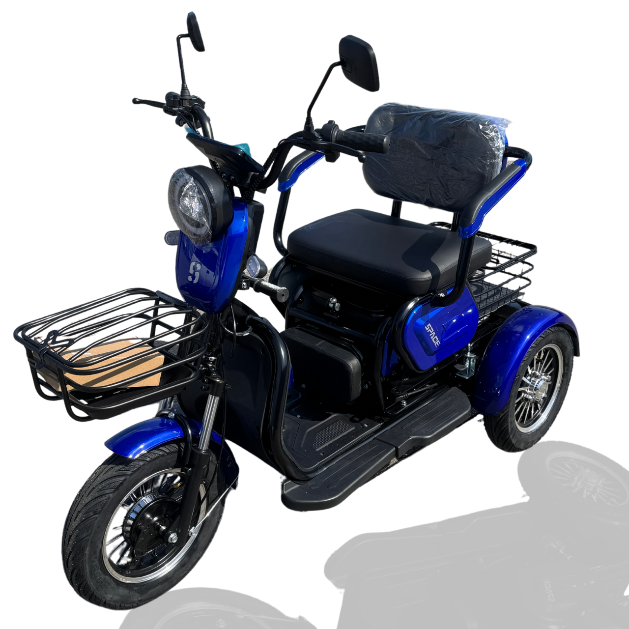 Электроскутер трехколесный SPACE SHUTTLE 10" 60B 800 Вт 20Ахг диск/барабан 2025 Синий