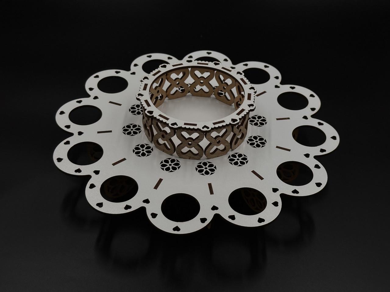 Заготівка для рукоділля дерев'яна підставка під пасхальні яйця під декупаж і розпис 12 шт. Білий (X-500) - фото 3 Заготівка для рукоділля дерев'яна підставка під пасхальні яйця під декупаж і розпис 12 шт. Білий (X-500) - фото 3