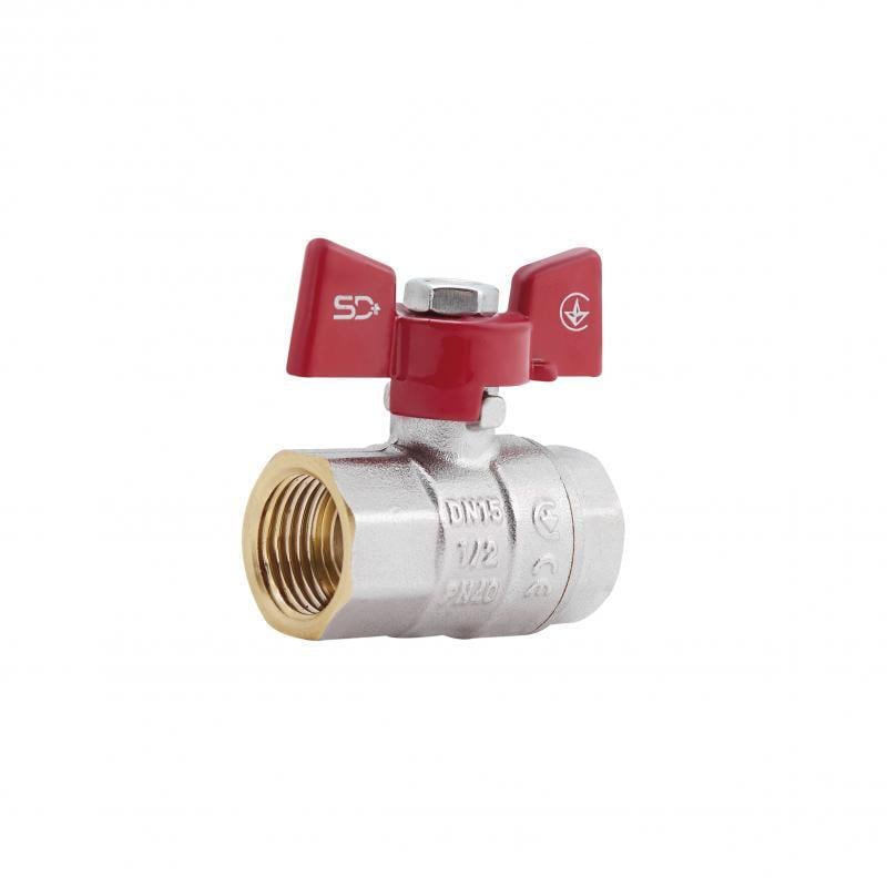 Кран шаровый SD Plus ВР для воды бабочка 1/2" (SD602NW15PN40)
