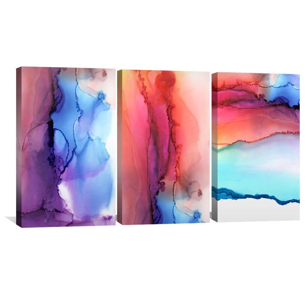 Картина Сине-розовая абстракция 120x50 см (Y3-95)