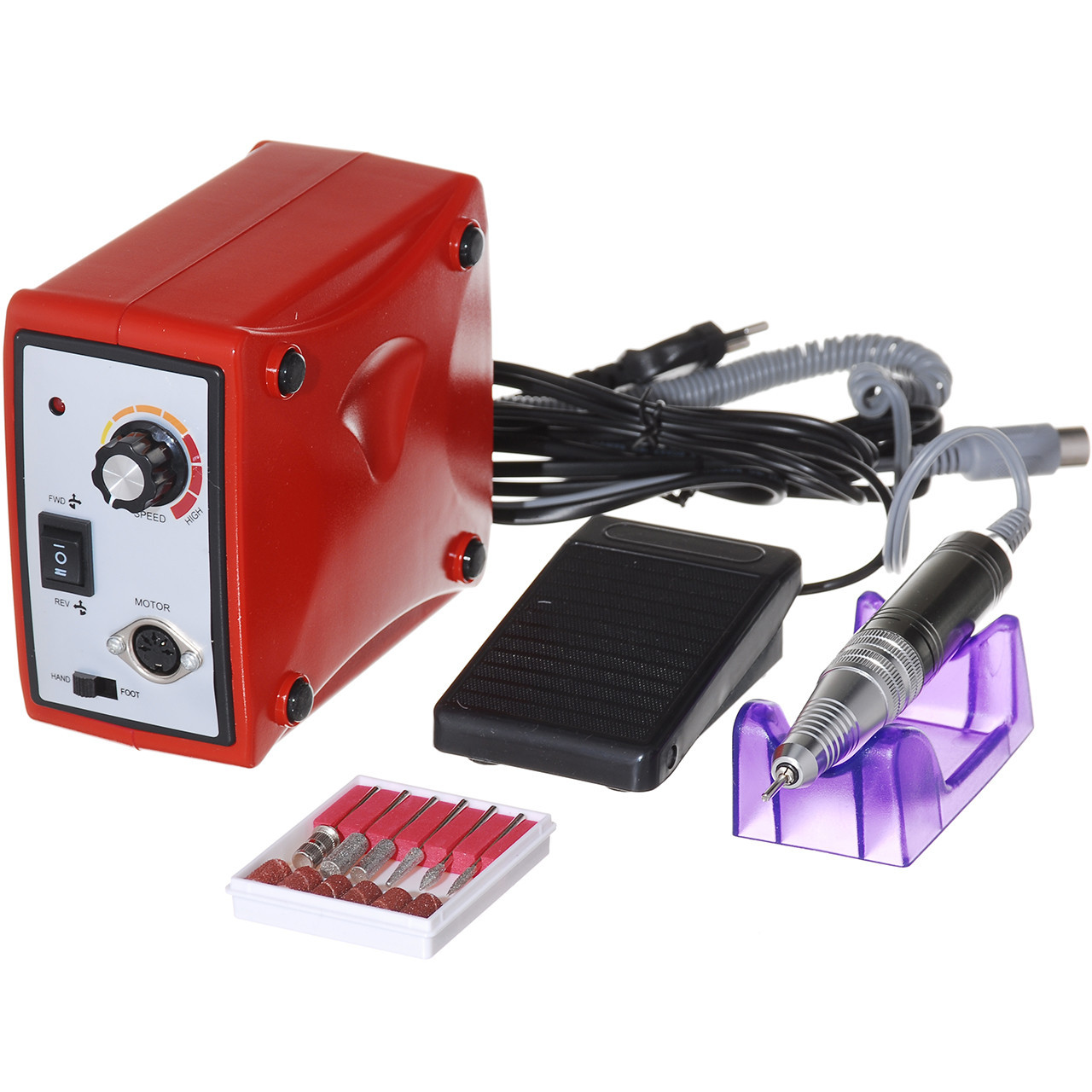Фрезер для маникюра и педикюра SalonHome Red Set-ZS701 45000 оборотов ORZS701