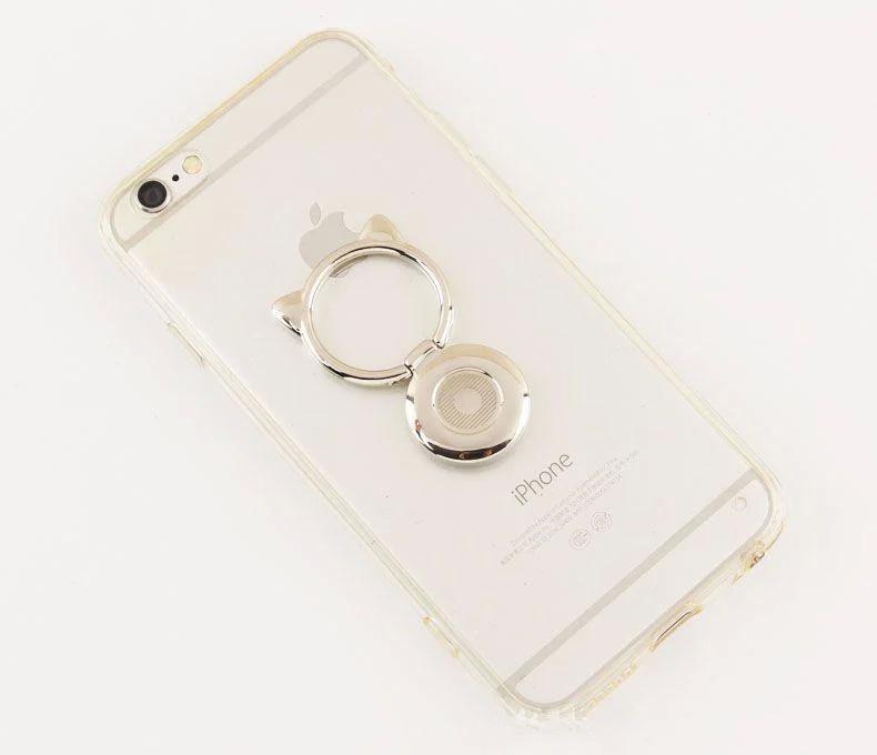 Кільце-тримач металеве для смартфона Cat Сріблястий - фото 3 Кільце-тримач металеве для смартфона Cat Сріблястий - фото 3